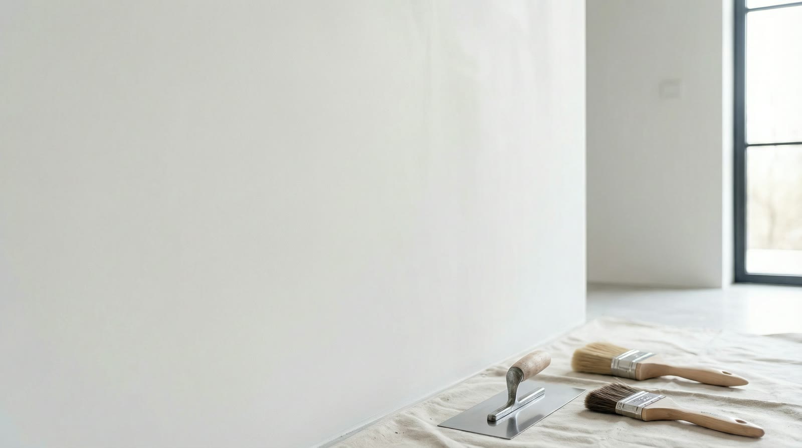 Glad stucwerk op wanden